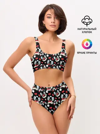 Женские топ и трусы / Сердца с крыльями
