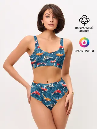 Женские топ и трусы / Японские карпы
