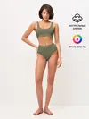 Женские топ и трусы / Абстракция из зеленых квадратов