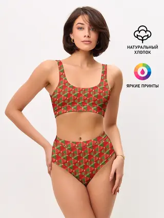 Женские топ и трусы / Новогодний Дизайн