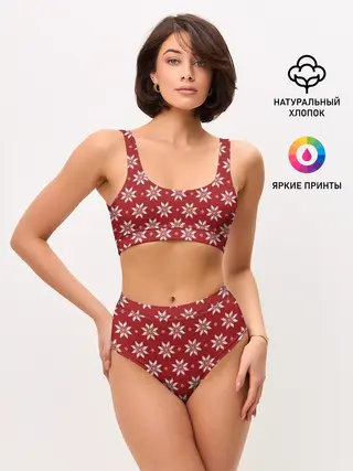 Женские топ и трусы / Снежный орнамент