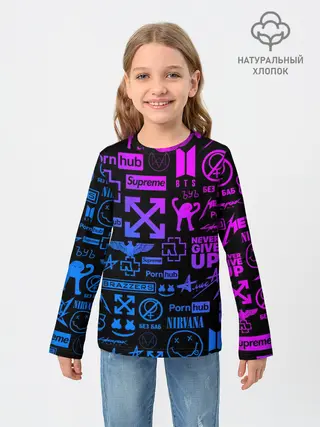 Детский лонгслив / ЛУЧШИЕ ПРИНТЫ LOGOBOMBING
