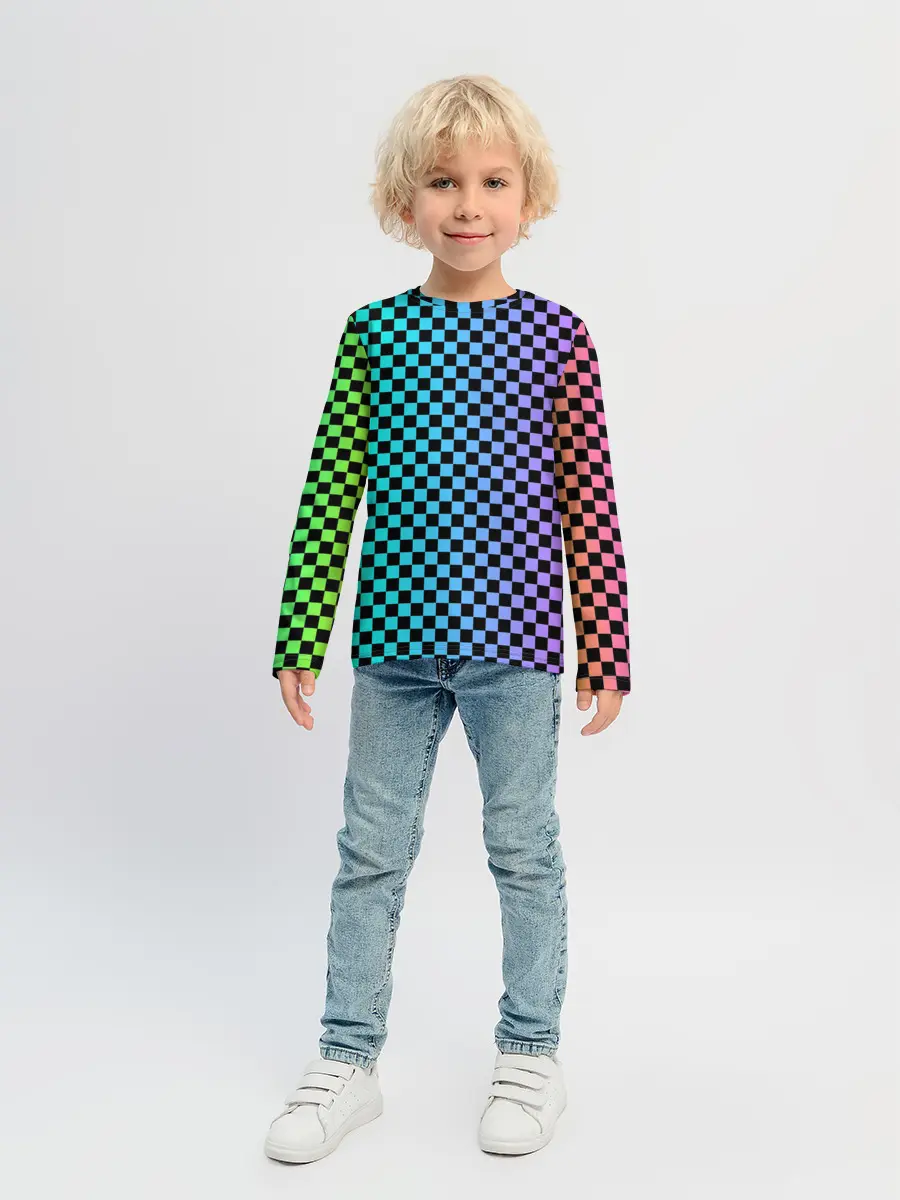Детский лонгслив / Checkerboard Color