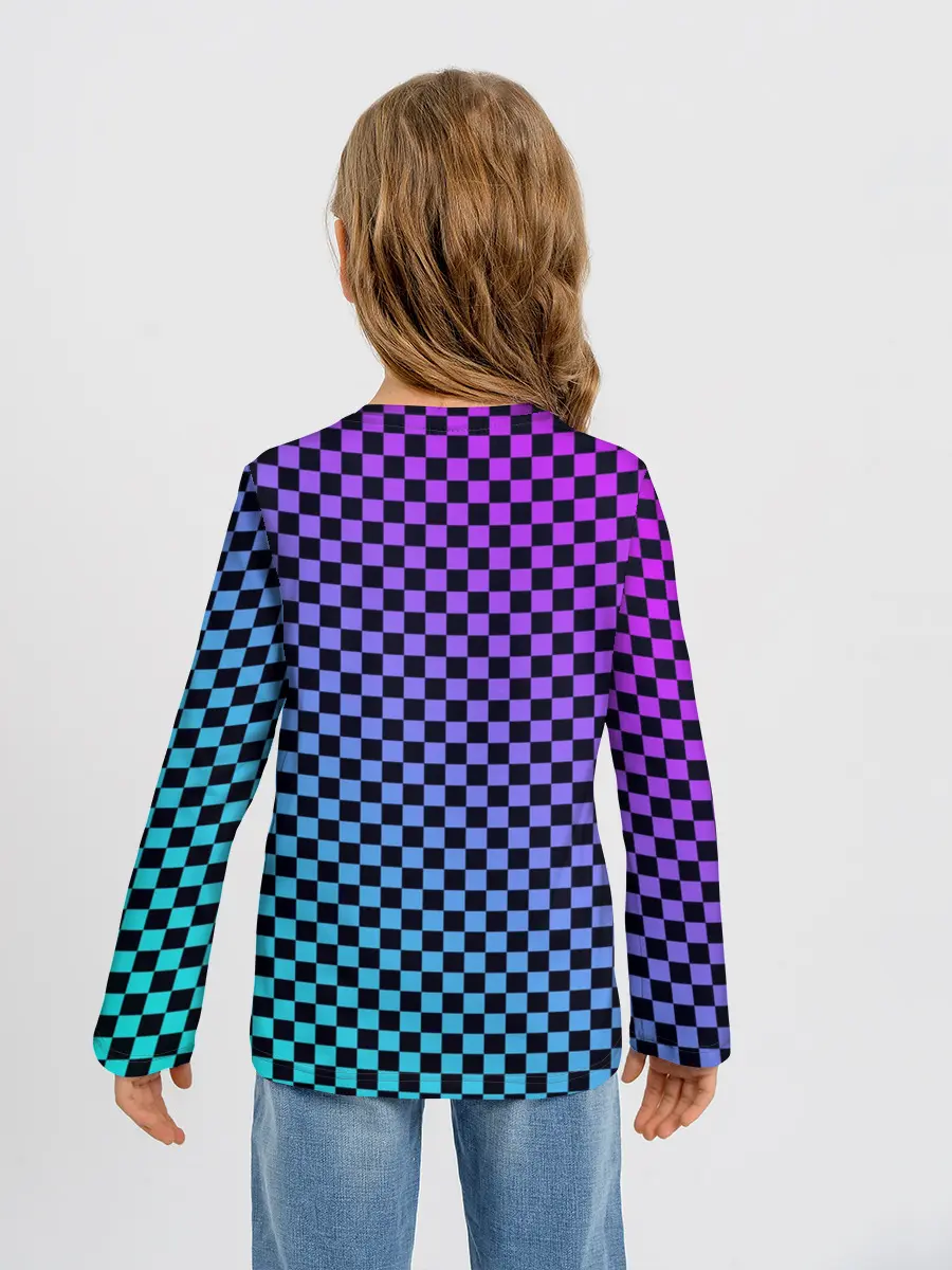 Детский лонгслив / Checkerboard gradient