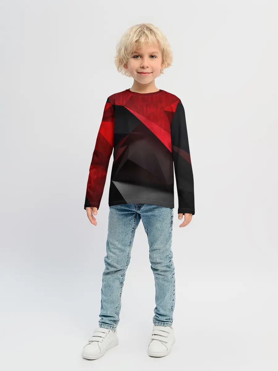 Детский лонгслив / Red & Black