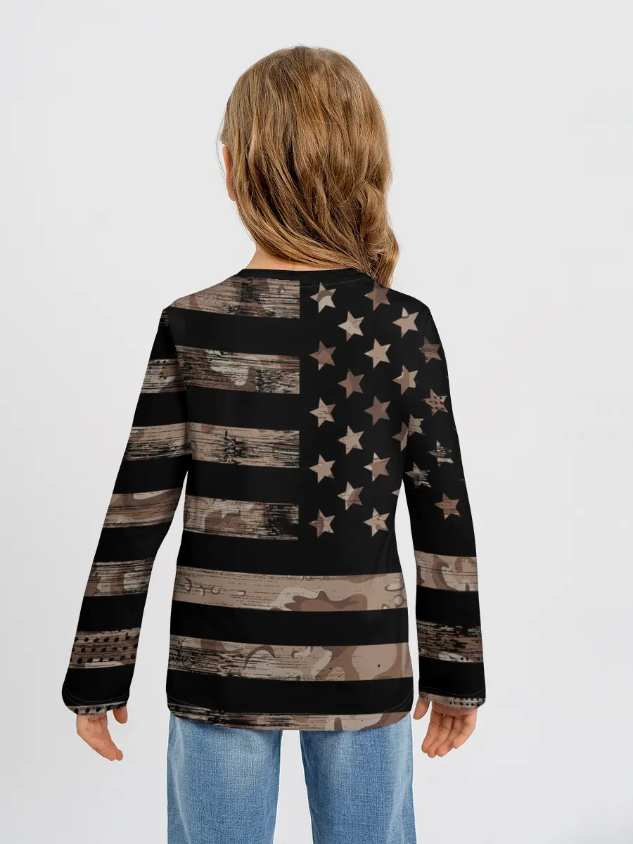 Детский лонгслив / American Flag Camo