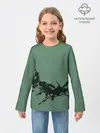 Детский лонгслив / черные кони