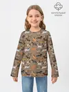 Детский лонгслив / кони-лошади