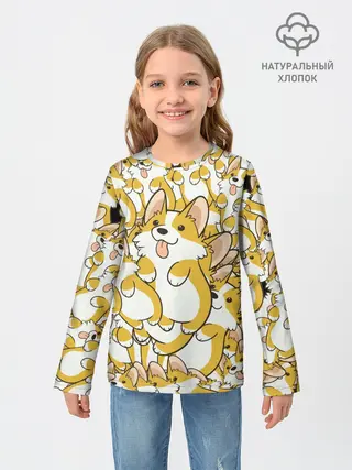 Детский лонгслив / Корги