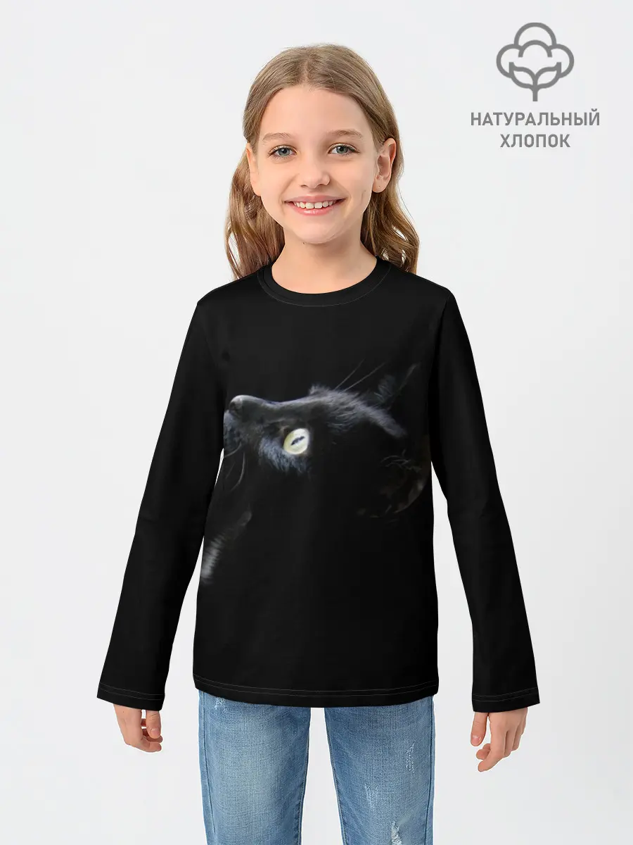 Детский лонгслив / Кот