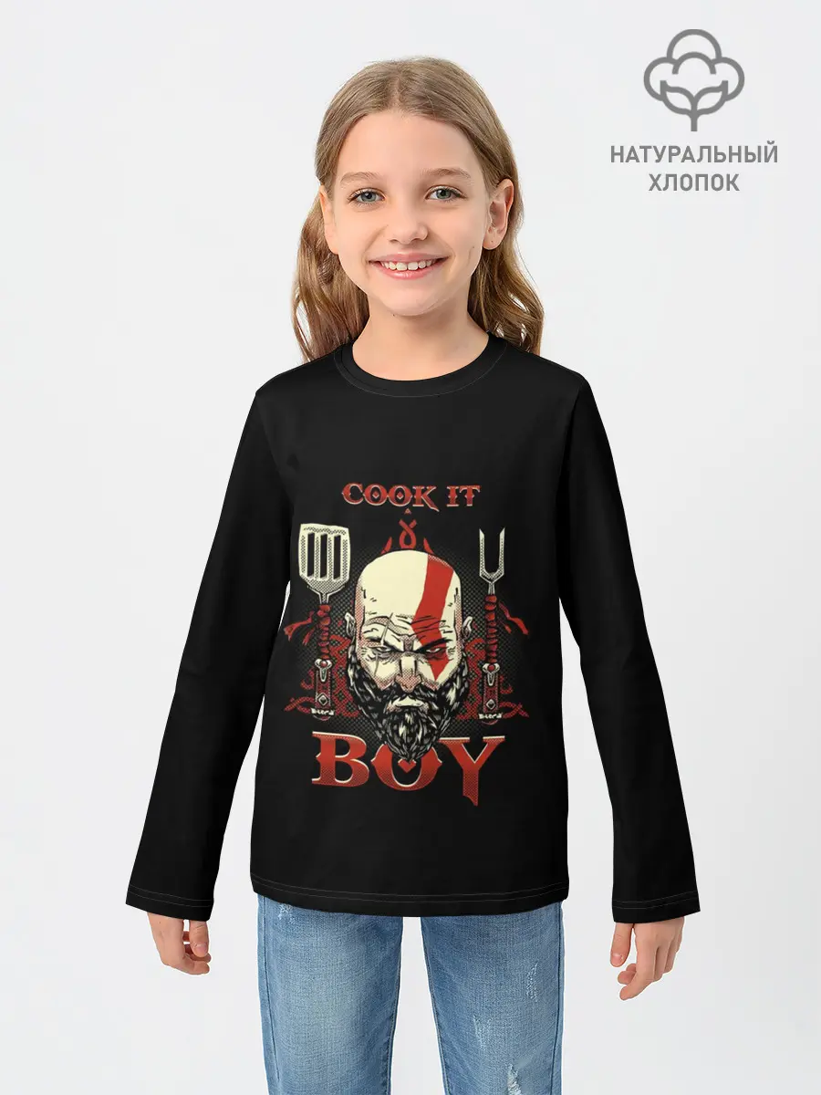 Детский лонгслив / God of War. Cook it Boy