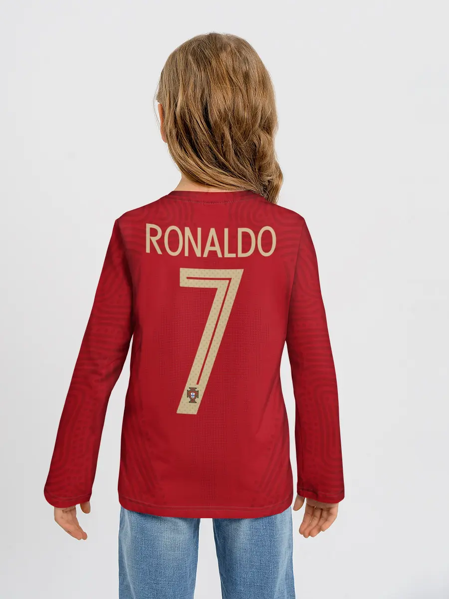 Детский лонгслив / Ronaldo home EURO 2020