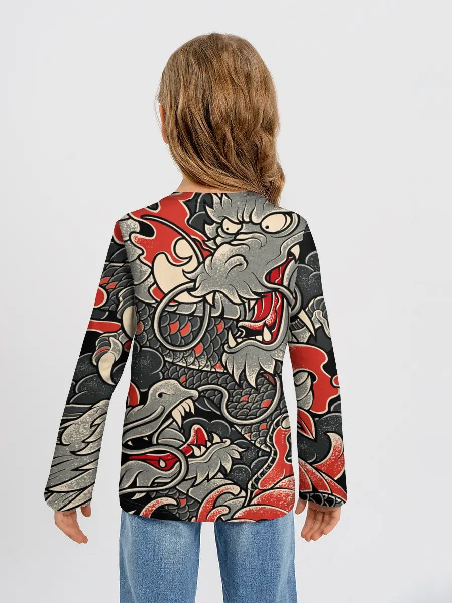 Детский лонгслив / Dsquared tatoo DRAGON