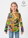 Детский лонгслив / Оранжевый комикс JoJo