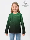 Детский лонгслив / Узор зеленая чешуя дракон