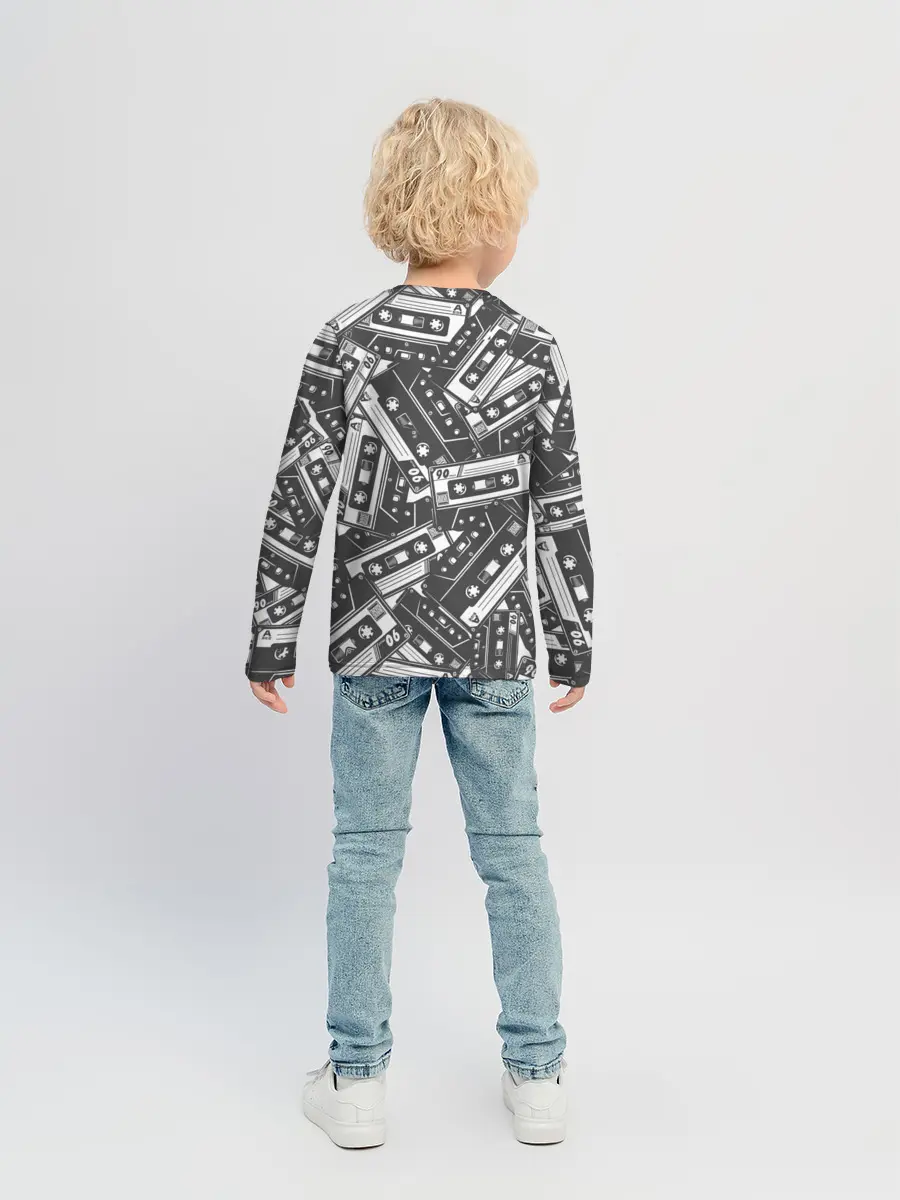 Детский лонгслив / retro pattern