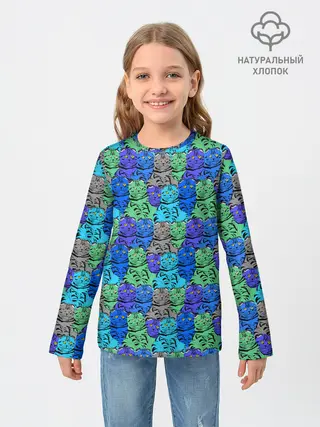 Детский лонгслив / Толстый кот
