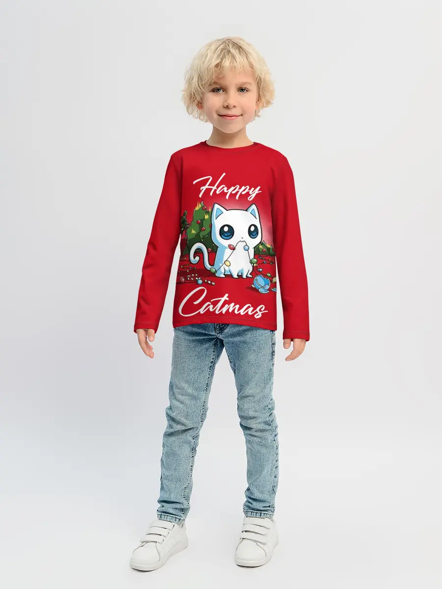 Детский лонгслив / Happy Catmas