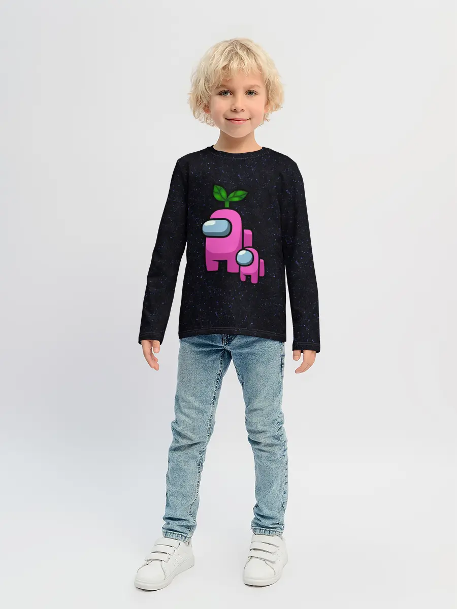 Детский лонгслив / Among us Pink+ kid Pink