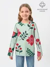 Детский лонгслив / цветы, ягоды, листья