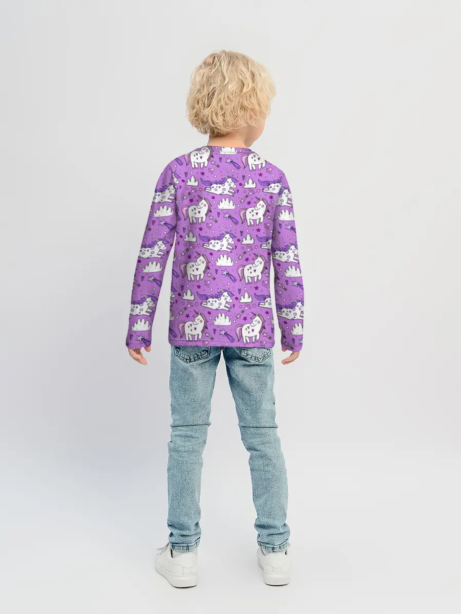 Детский лонгслив / Unicorn pattern