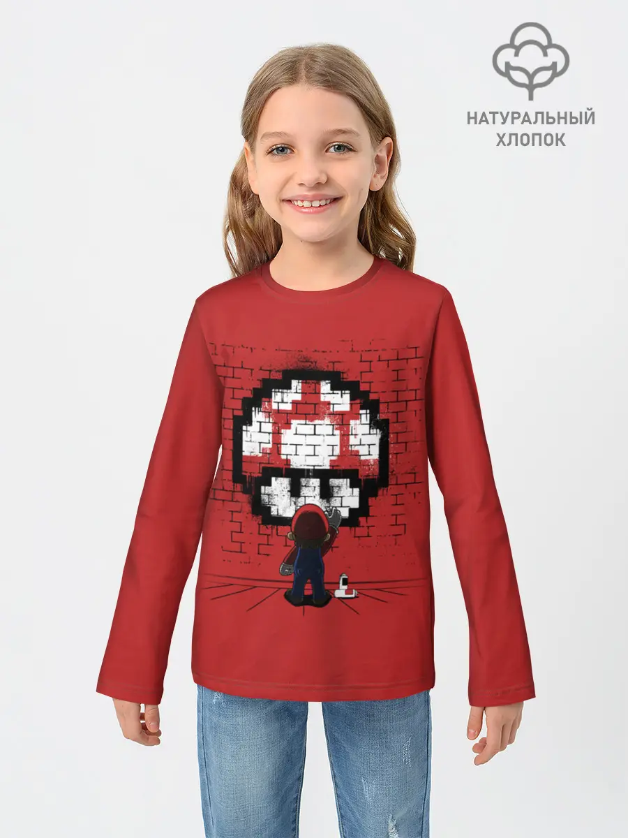 Детский лонгслив / Mario