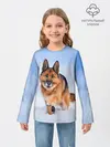 Детский лонгслив / Овчарка и снег