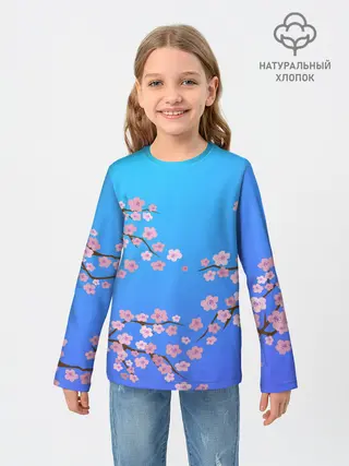 Детский лонгслив / Цветы сакуры