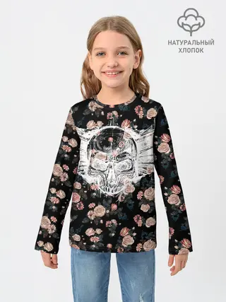 Детский лонгслив / Death and roses