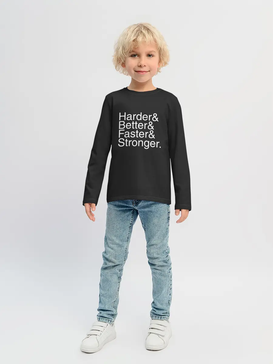 Детский лонгслив / Harder/Better/Faster/Stronger