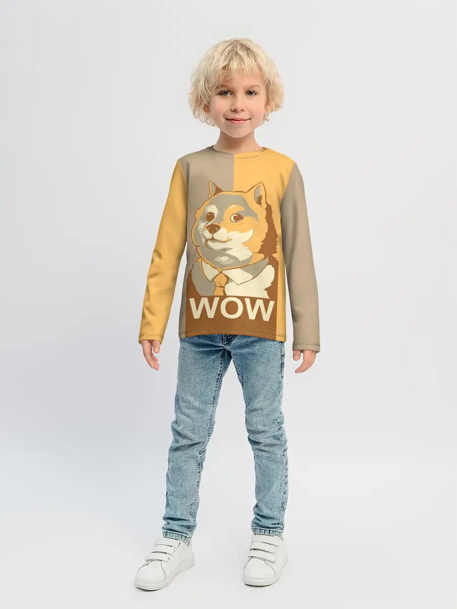 Детский лонгслив / Doge Wow