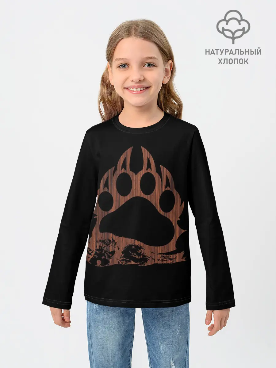 Детский лонгслив / Wolf Wood Style