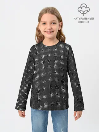 Детский лонгслив / КАМУФЛЯЖ В ЧЕРНУЮ ТОЧКУ