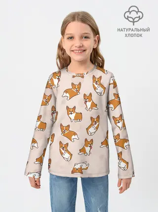 Детский лонгслив / Корги | Разные