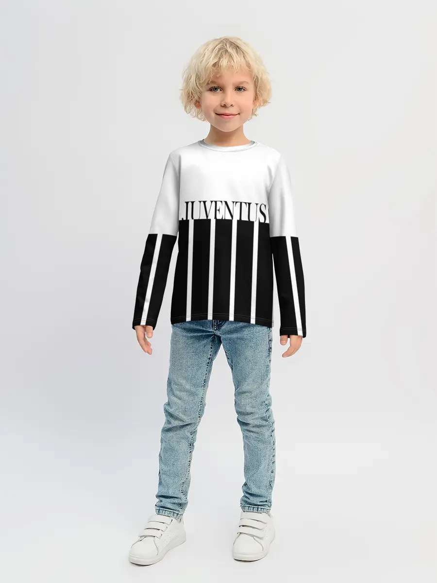 Детский лонгслив / Juventus | Tee Black and White