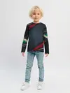 Детский лонгслив / 3D Dark red & black