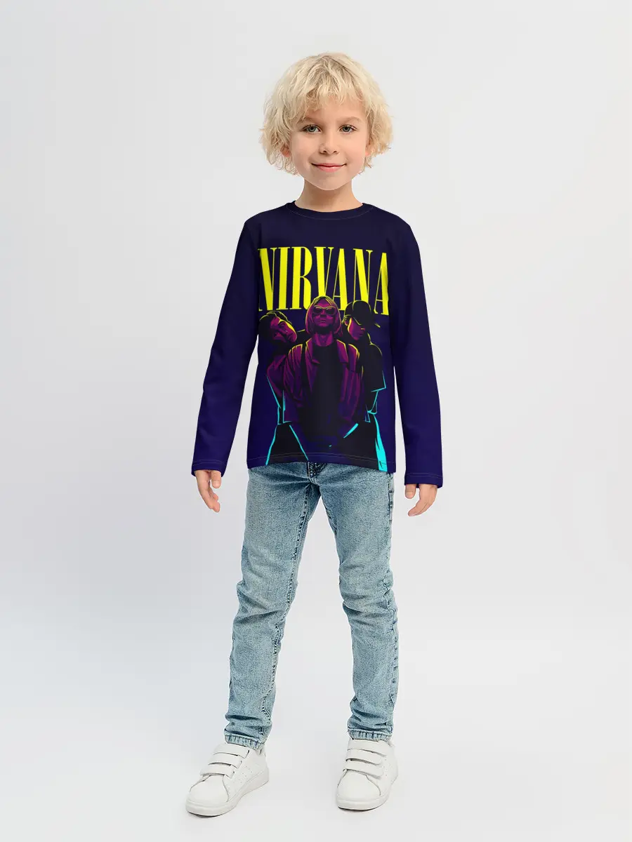 Детский лонгслив / Nirvana Neon