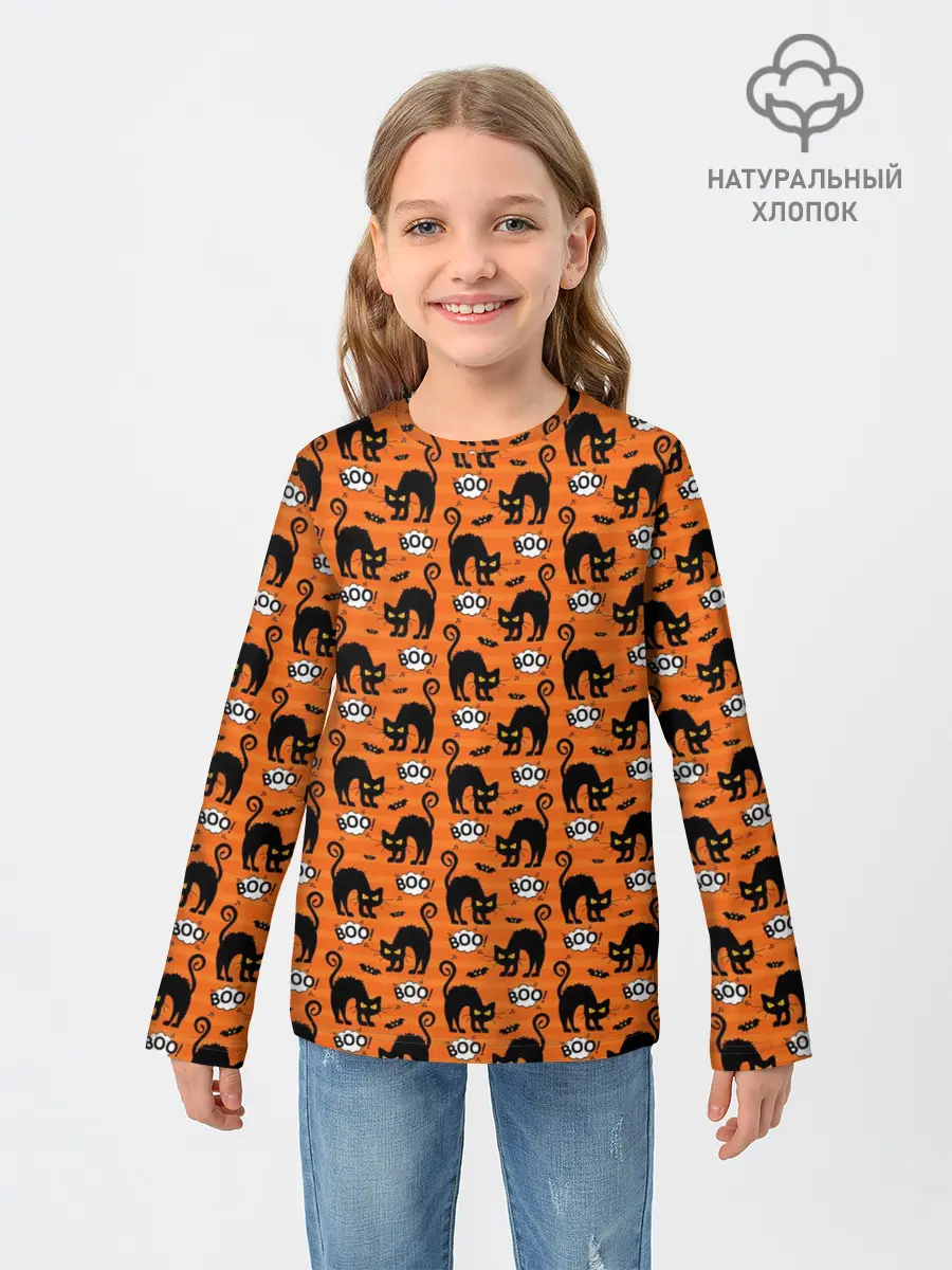 Детский лонгслив / Чёрная Кошка