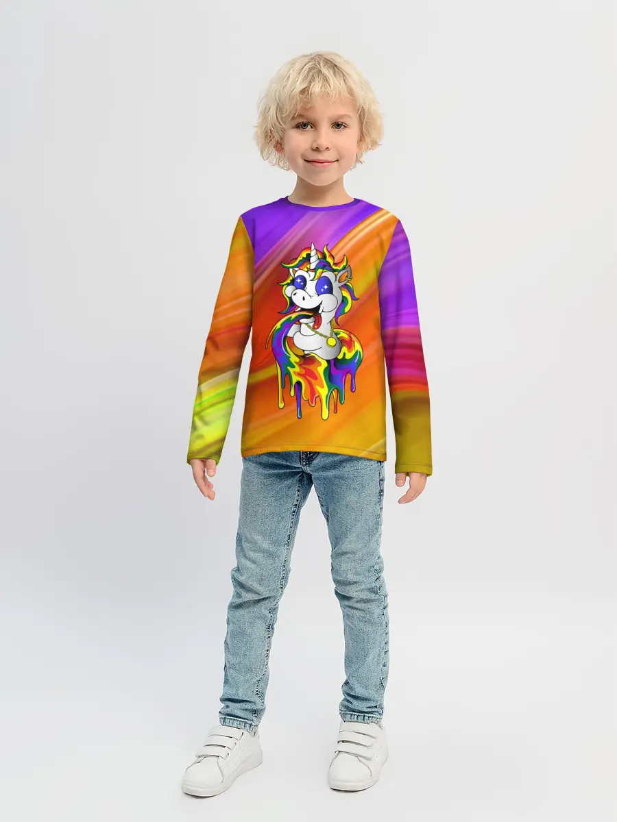 Детский лонгслив / Единорог | Unicorn | Rainbow
