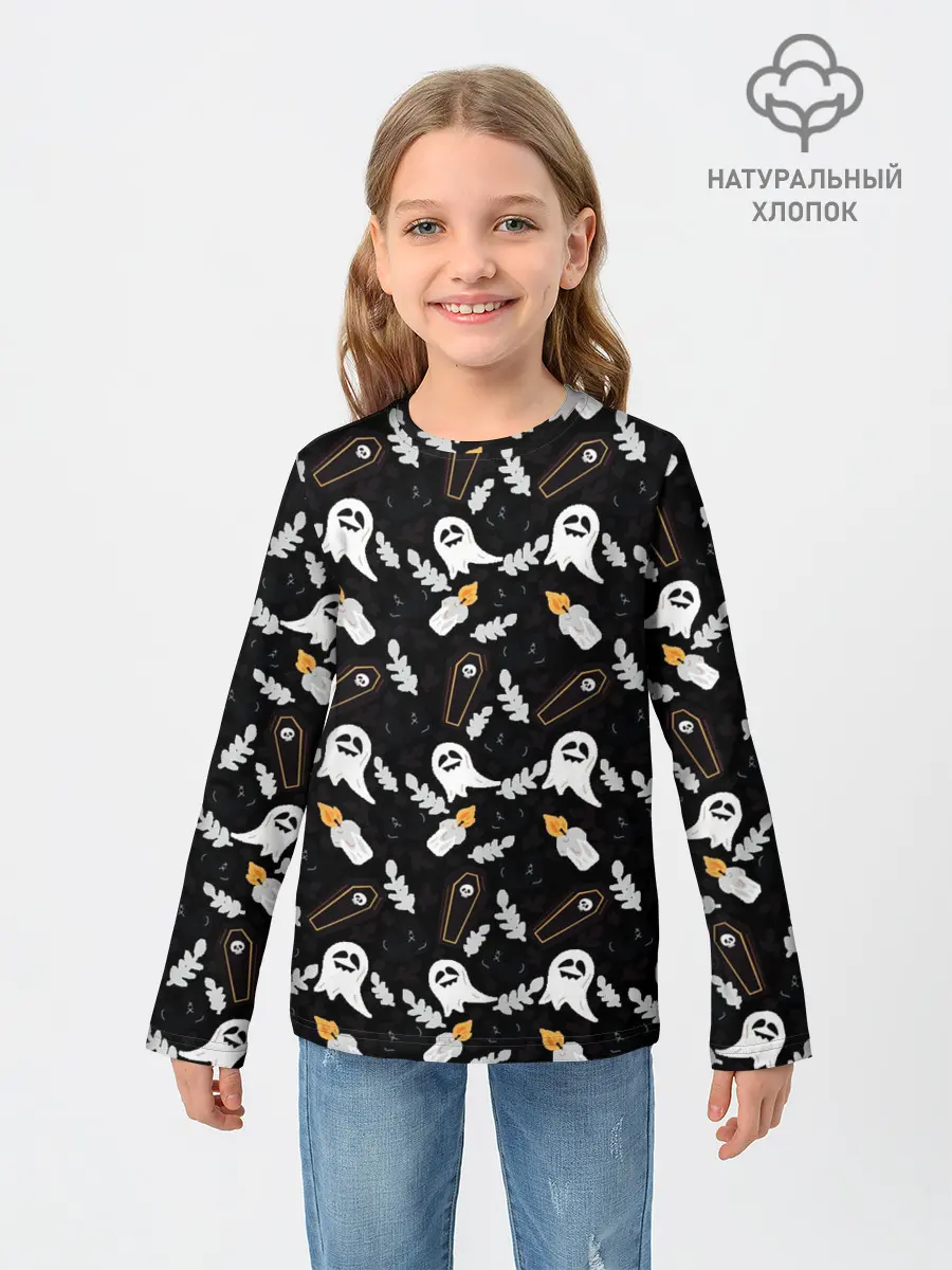 Детский лонгслив / Patern Halloween 16