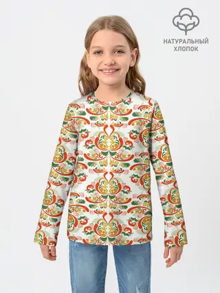 Детский лонгслив / Хохломские узоры II