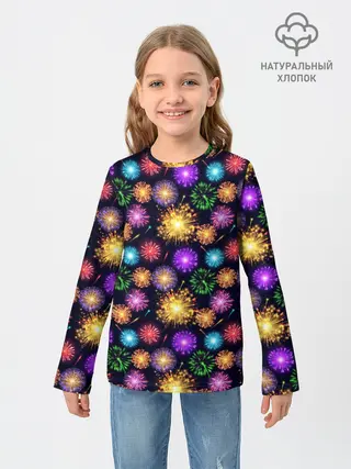 Детский лонгслив / Праздничный Фейерверк