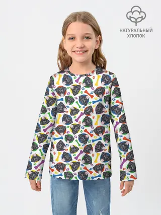 Детский лонгслив / Чёрный Лабрадор