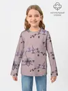 Детский лонгслив / Розовые орхидеи на розовом фоне
