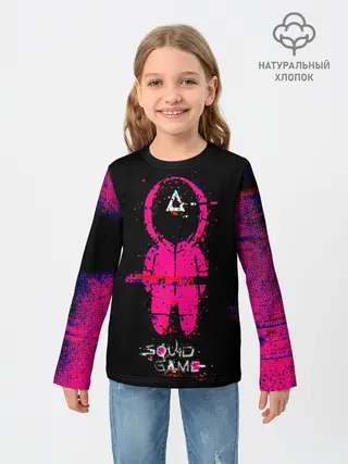 Детский лонгслив / Игра в кальмара глитч