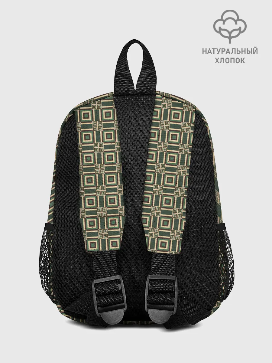 Рюкзак детский / Абстракция из зеленых квадратов