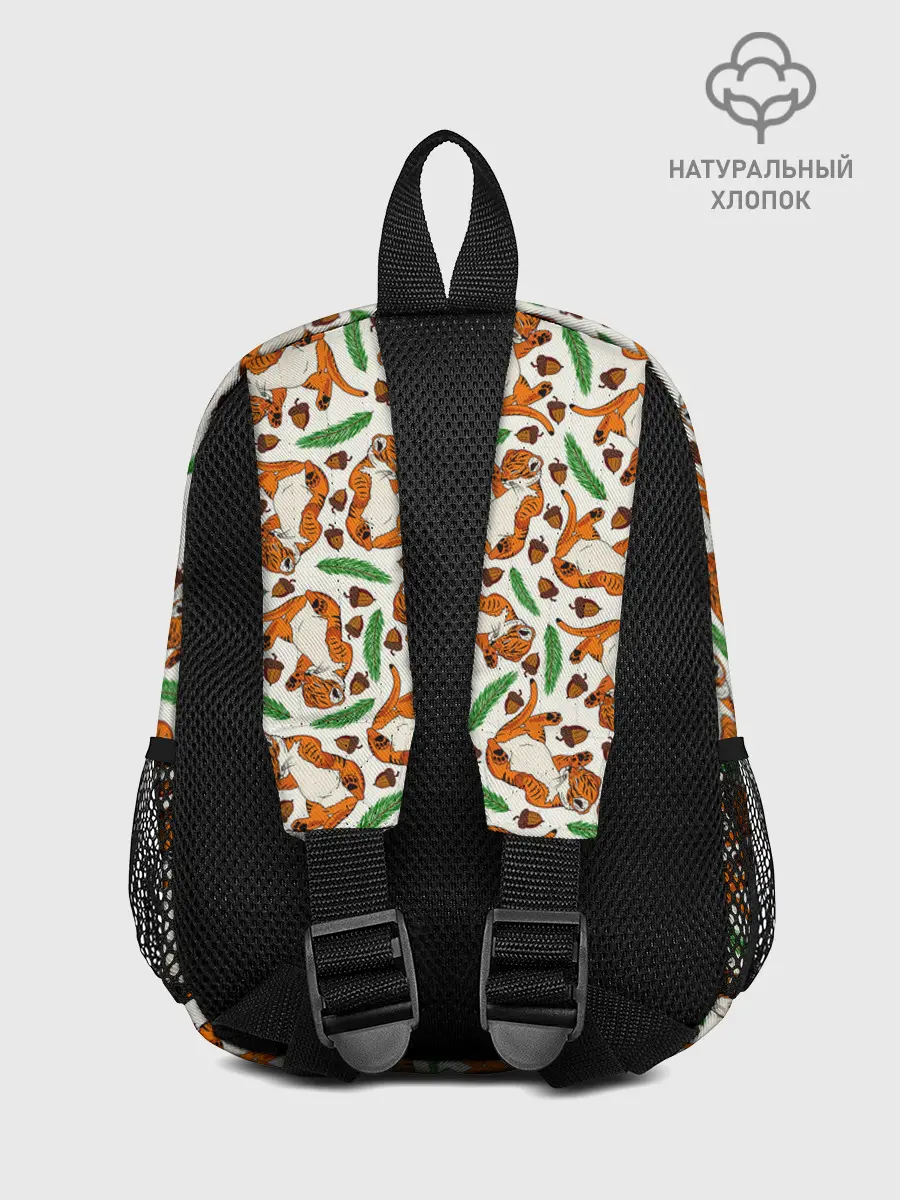 Рюкзак детский / Тигрята, еловые ветки и желуди