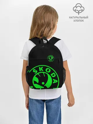 Рюкзак детский / SKODA GREEN LOGO BLACK STYLE