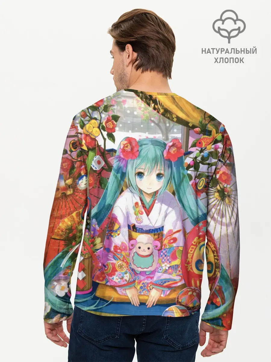 Мужской лонгслив базовый / Окно Mika Hatsune (P007_P004ooo1571517, P004ooo1571517)