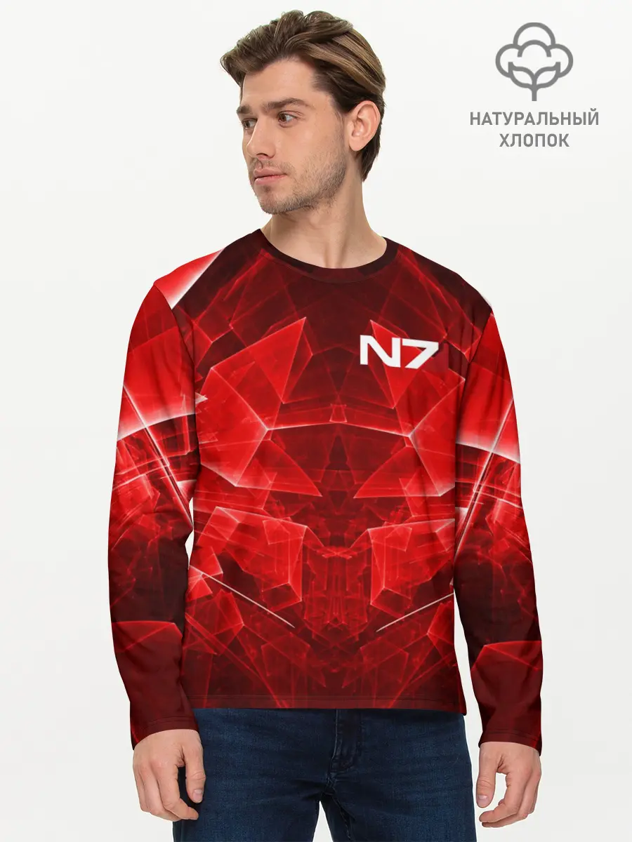 Мужской лонгслив базовый / MASS EFFECT N7 (P007_P004ooo1571473, P004ooo1571473)